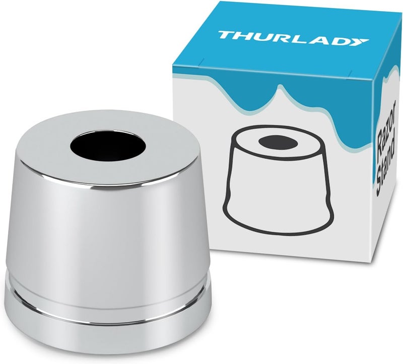 THURLADY Safety Razor Stand, Safety Razor Holder (Bright Silver) - Image 1